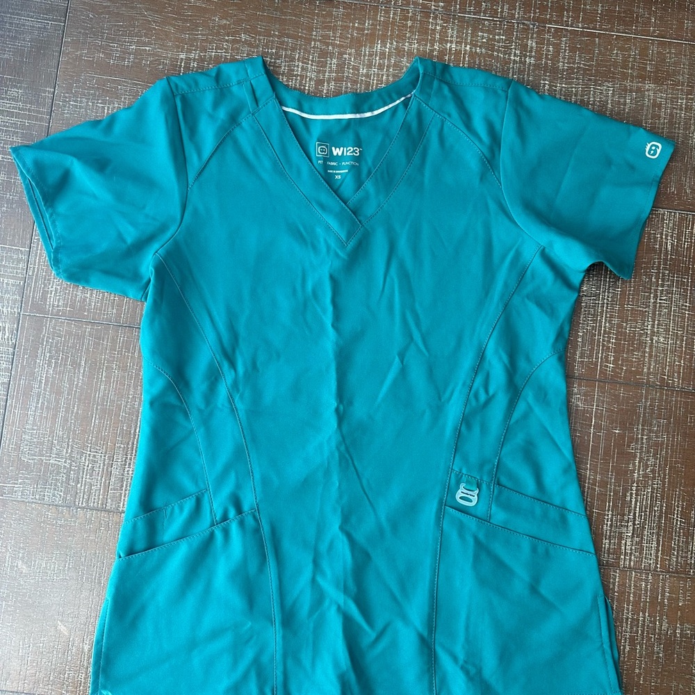 WonderWink Teal Short Sleeve Women's Top